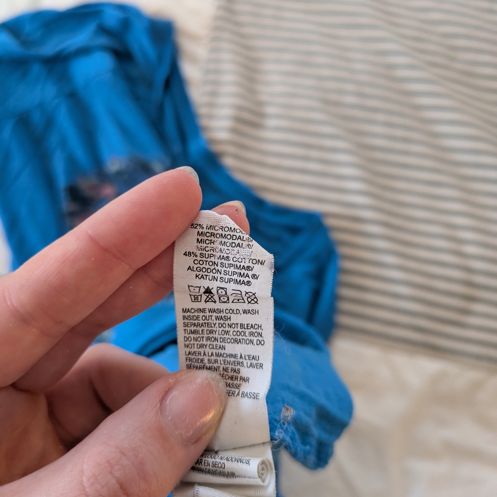 Lucky Brand Bright Blue Cotton Blend Colorful Lion Shirt - Picture 7 of 8
